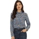 thumbnail image 1 of Camisa floral Allegra K con Botones Y Cuello en punta Gris Azul L, 1 of 6