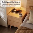 thumbnail image 3 of Muwuele Solid Wood Nightstand, 2 Drawers Nightstand, Mid Century Modern Night Stand, Dorm Bedside Table for Bedroom, Living Room, Natural, 3 of 9