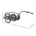 thumbnail image 2 of Convenient Folding Bicycle Cargo Storage Cart And Luggage Trailer With Hitch - Black, 2 of 12