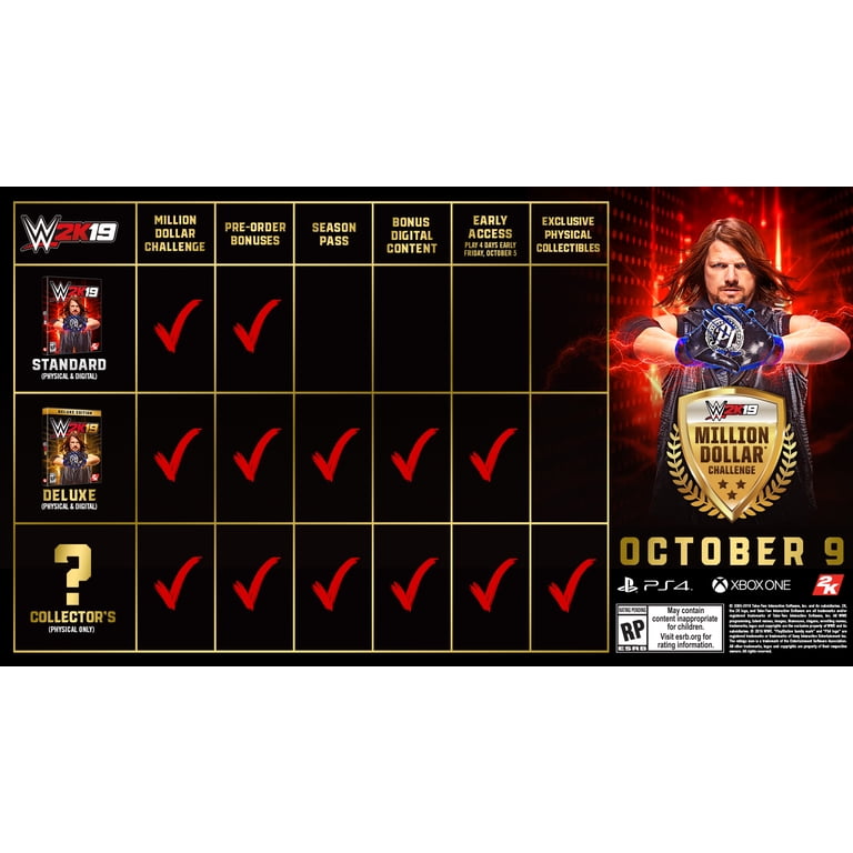 WWE 2K19 Deluxe Edition, 2K, Xbox One, 710425590733 - Walmart.com