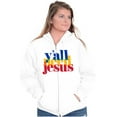 thumbnail image 4 of Funny Christian Y'all Need Jesus Zip Up Hoodie Men's Women's Brisco Brands S, 4 of 6