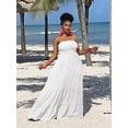 thumbnail image 5 of White Strapless Tiered Maxi Dress For Women Casual Summer Vacation Long Flowy Plus Size, 5 of 7