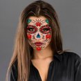 thumbnail image 3 of 8 juegos de pegatinas temporales JAMW para la cara decoraciones de Halloween calavera de azúcar, 3 of 5