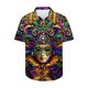 thumbnail image 1 of Camisas de Manga Larga para Hombres, Mardi Gras Imprimir Botón Solapa Camisa Casual, Fiesta Superior, 1 of 9