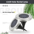 thumbnail image 4 of Luz solar enterrada 8x12LED Lámpara de tierra para césped al aire libre impermeable (blanco cálido), 4 of 5