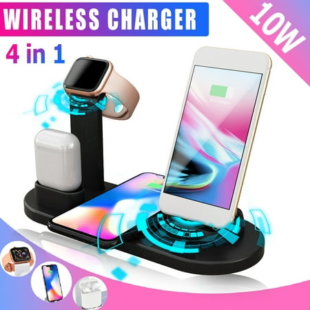 Charging Station for Multiple Devices – Wireless Charger – 4 in 1 Magnetic Charging Base for Phone, Watch and Headphones – Compatible with Apple Products – Convenient and Practical