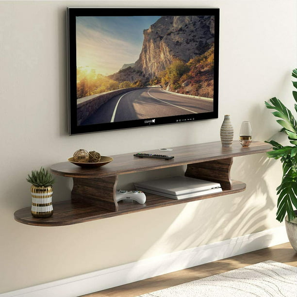 Tribesigns 2 Tier Vintage Wall Mounted Media Console ...