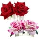 thumbnail image 3 of BRIGHTFUFU 2 piezas de cabello nupcial clips de moño tela rosa flor para la flor peinado para el cabello de boda herramienta, 3 of 8