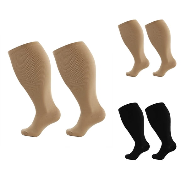 Plus Size Athletic Compression Socks for Women â Stretchy High Elastic Design, Boosts Flow and Leg Support, Ideal for Travel, Nursing, and Long Hour Standing Activities