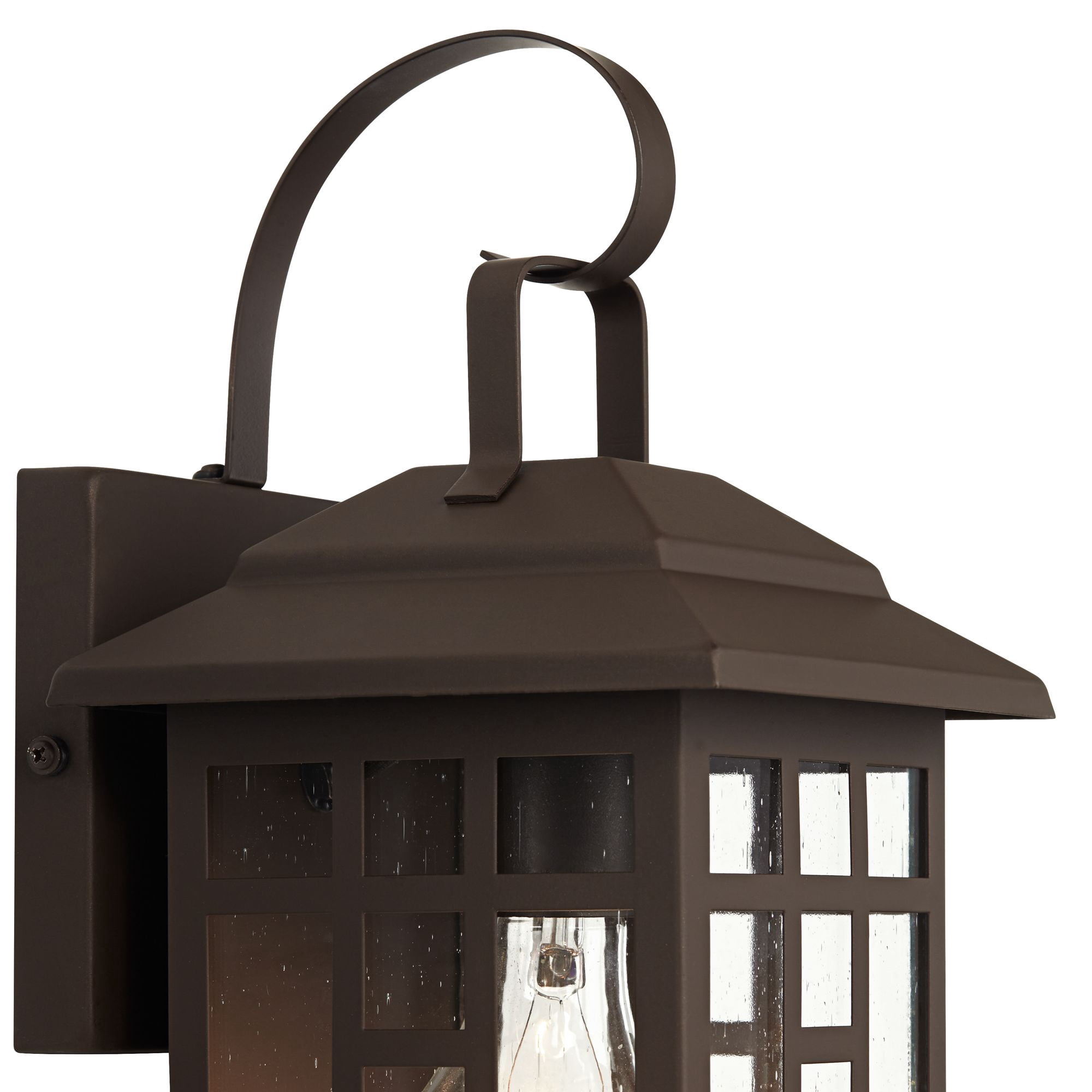 John Timberland Outdoor Wall Lights Set of 2 Fixture Carriage Style Bronze 12 1/2" Clear Glass Lantern Exterior House Porch Patio