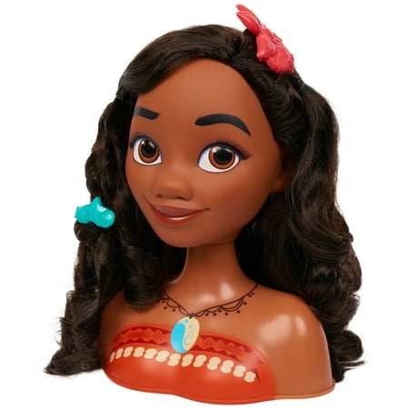 Disney Princess Moana Stying Head, 14-pieces, Officially Licensed Kids Toys for Ages 3 Up, Gifts and Presents