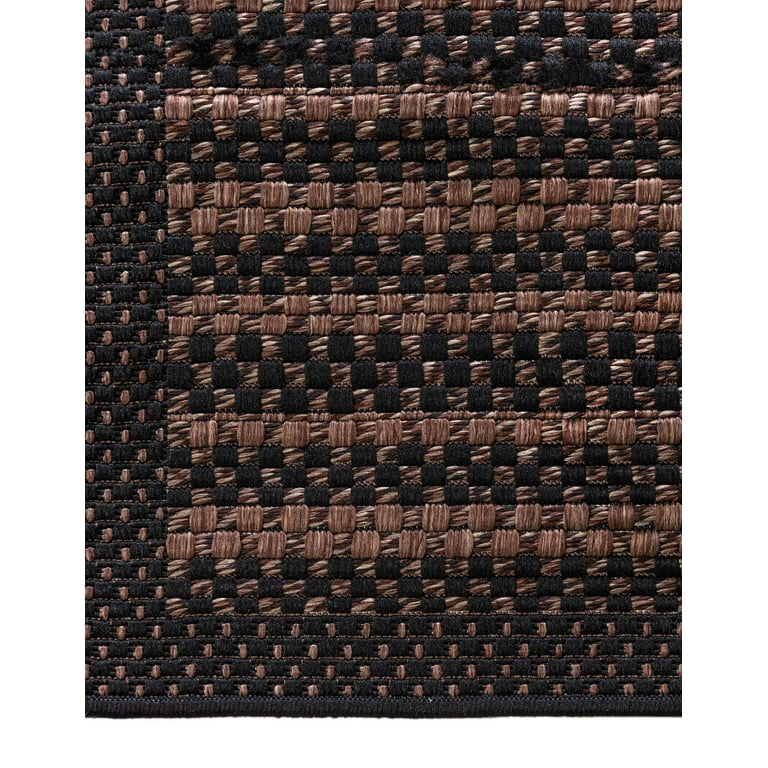 Unique Loom Outdoor Solid Rug (2' x 6' Runner - Black)