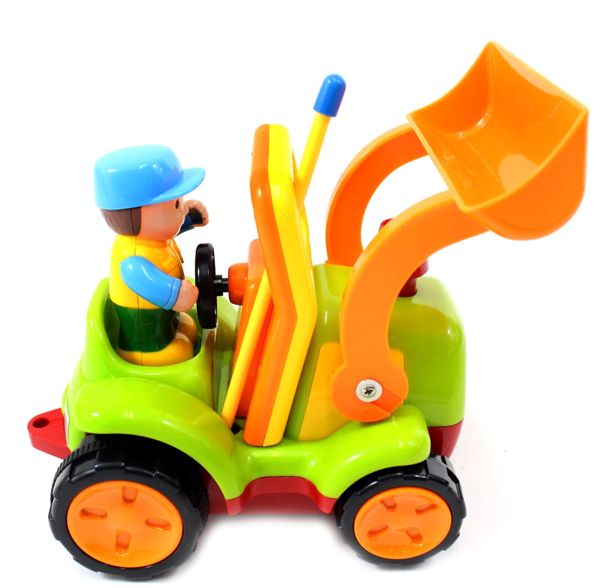 PlayWorld Gobbles of Giggles 4" Cartoon RC Construction Truck Toy For Toddlers - Green