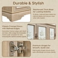 thumbnail image 6 of Brafabhome 63"W Farmhouse Sideboard Buffet Cabinet with 3D Decorative Doors, Rustic Wood Credenza Storage Cabinet with Vintage Metal Handles, Light Oak, 6 of 6