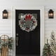 thumbnail image 4 of Christmas Door Wreath, 30cm Christmas Wreaths for Front Door, Christmas Decoration Door Wreath With Bow, Bell, Pine Cone (White+Green), 4 of 5