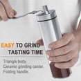 thumbnail image 4 of Manual Coffee Grinder Stainless Steel, Portable Hand Coffee Bean Grinder with Adjustable Conical Ceramic Burr & Brush, Hand Crank Grinder Grinder for Espresso French Press Turkish Brew, 4 of 6