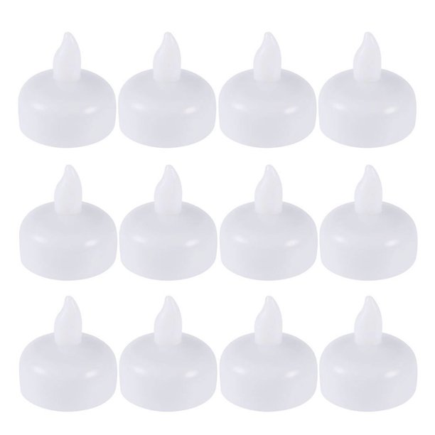 GOOHOCHY 12 piezas impermeables decorativas, pequeñas velas flotantes de LED para banquete de bodas, baño de SPA (luz blanca cálida)