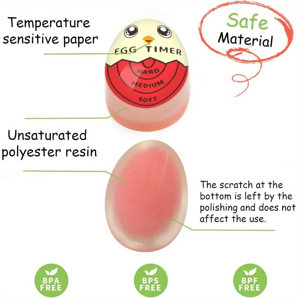 Color Changing Egg Timer Red Heat Sensitive Boiling Egg Cooker Helper