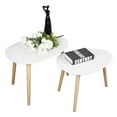 thumbnail image 5 of Nesting Coffee End Tables, Waterproof Side Tables for Small Spaces, Drop Shape Coffee Table with Anti-slip Foot Pads, Modern Furniture Decor Side Table for Living Room Balcony, Set of 2, White, 5 of 12