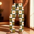 thumbnail image 2 of Stamzod Mens Pajama Pants with Pockets Love Heart Plaid Summer Straight Leg Pajamas Men Casual Oversized Soft Sleep Pants Brown XXXL, 2 of 9