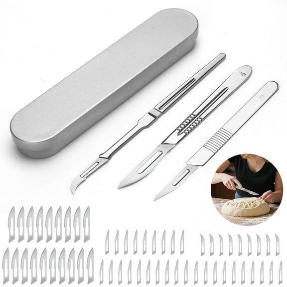 TSV 3pcs Precision Utility Craft Knife with 60 Replaceable Blades for Art, DIY & Model Cutting