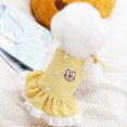 thumbnail image 2 of LYMAYTER Lace Hem Checkered Pattern Button Decor Spring Summer Pet Cartoon Embroidered Lace-up Design Puppy Sling Skirt Cute Pet, 2 of 7