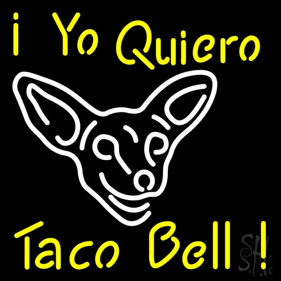 I Yo Quiero Taco Bell LED Neon Sign 16" Tall x 16" Wide - inches Black Square Cut Acrylic Backing, with Dimmer - Premium built indoor Sign for Club, Home décor, Event, Workshop, Storefront.