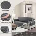 thumbnail image 4 of Sanmadrola Sofa Cover 100% Waterproof Couch Slipcovers Washable Non-Slip Furniture Protector with Pockets/Elastic Straps/Silicone Backing for Kids Pets Dogs, Gray, Loveseat, 4 of 9