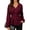 Burgundy, variant on Blouses for Women Dressy Casual V Neck Long Sleeve Smocked Waisted Shirts Business Office Work Fall Peplum Tops with Decorative Buttons