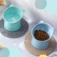 thumbnail image 4 of Zhehao 2 Pieces Plastic Raised Bowl Tilted 15 Degrees Elevated Cat Food and Water Bowls Set Anti Vomit Dog Kitten Food Dishes Pet for Cats and Small Dogs (Green, Blue), 4 of 6