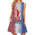 thumbnail image 2 of Vestido estampado sin mangas del día de la independencia de playa casual de verano para mujer Fridja  hjkh4475, 2 of 5