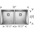thumbnail image 2 of BLANCO QUATRUS R15 Equal Double Undermount, 2 of 3