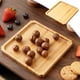 thumbnail image 1 of Bandeja de snacks de madera estilo japonés • Bandeja personalizable de snacks de madera de bambú • Diseño de flores cuadradas de 3 compartimentos • Uso casero de té de postre, 1 of 6