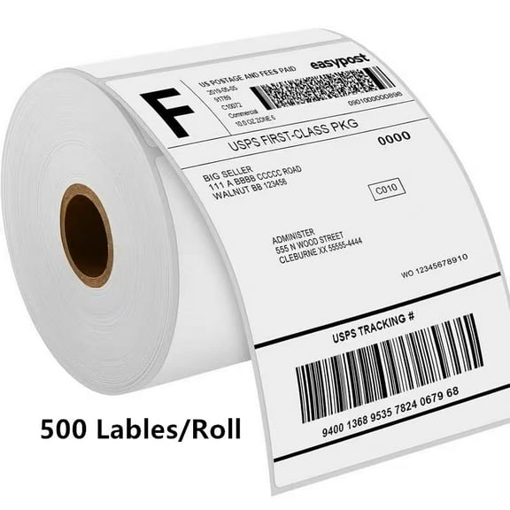 4"x 6" Direct Thermal Shipping Labels - 500 4x6 Thermal Label Roll - Perforated and Strong Adhesive 500Labels per Roll