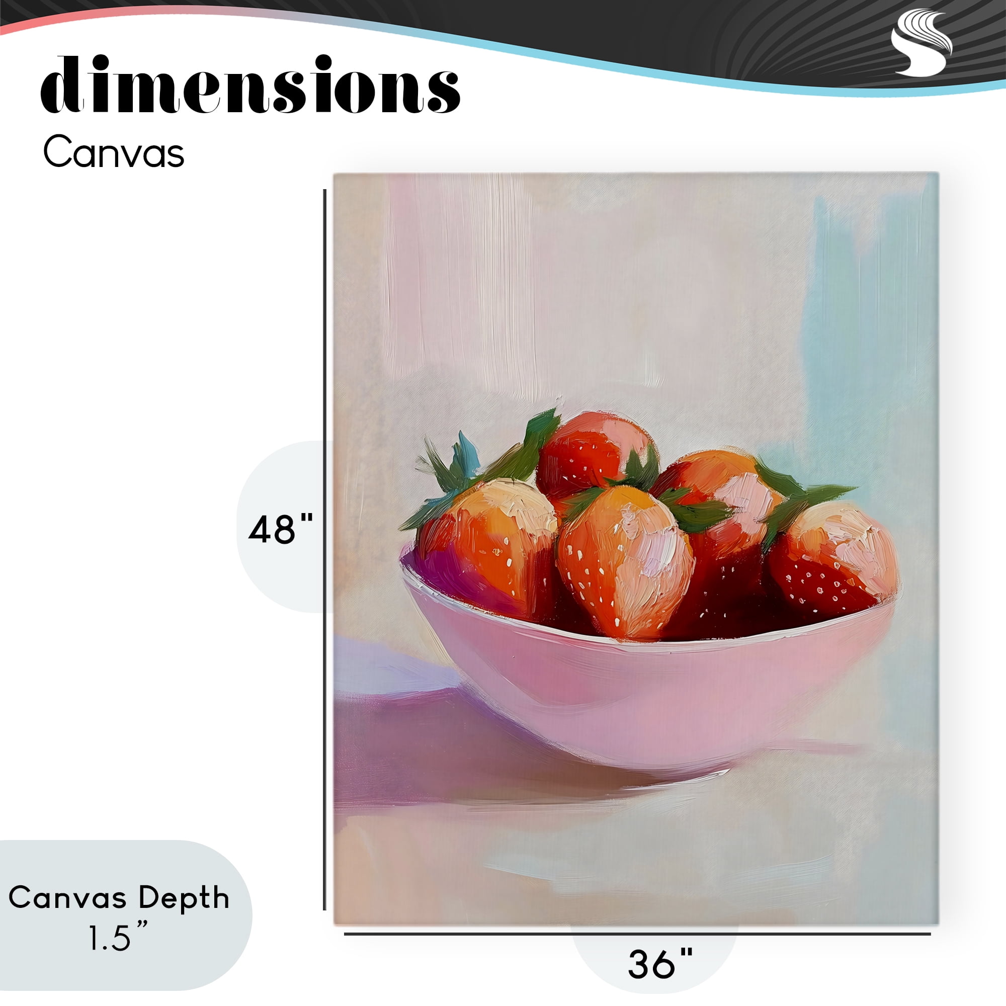Stupell Industries Pastel Bowl of Strawberries Canvas Wall Art, design by The Prints Vibe