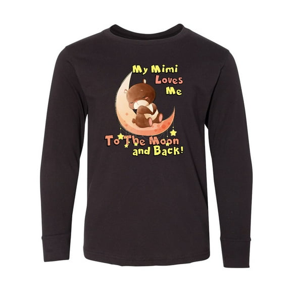 Inktastic My Mimi Loves Me To The Moon and Back Long Sleeve Youth T-Shirt