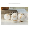 thumbnail image 4 of LSLJS 6Pcs Christmas Tree Ball Ornaments - 2.36" White Flocked Christmas Balls with Gold Stamping Reindeer Snowflake Shatterproof Sparkling Christmas Tree Letter Pendants Xmas Hanging Bauble Sphere, 4 of 4