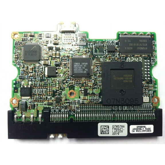 DTLA-307075, PN 07N3935, 07N5786 F80421_, IBM 76.8GB IDE 3.5 PCB