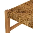 thumbnail image 4 of DecMode Teak Wood Handmade Lounge Chair with Woven Banana Leaf Seat, Light Brown, Set of 2, 4 of 10