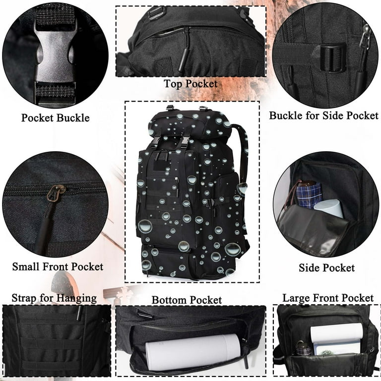 YFREAL 100L Hiking Backpack, Tactical Daypack with Rain Cover