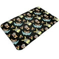 Bathroom Rugs Non Slip Washable, Cute Skulls Rabbit Cat Bat Black Water