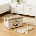thumbnail image 4 of CuiLiyq Lockable Private Storage Bag with Zipper Cover, Storage Box with Cute Dog Pattern for Storing Toys and Clothing, for Women and Men Clothes Container, 17.7" x 11.8" x 11.8", Beige, 4 of 6