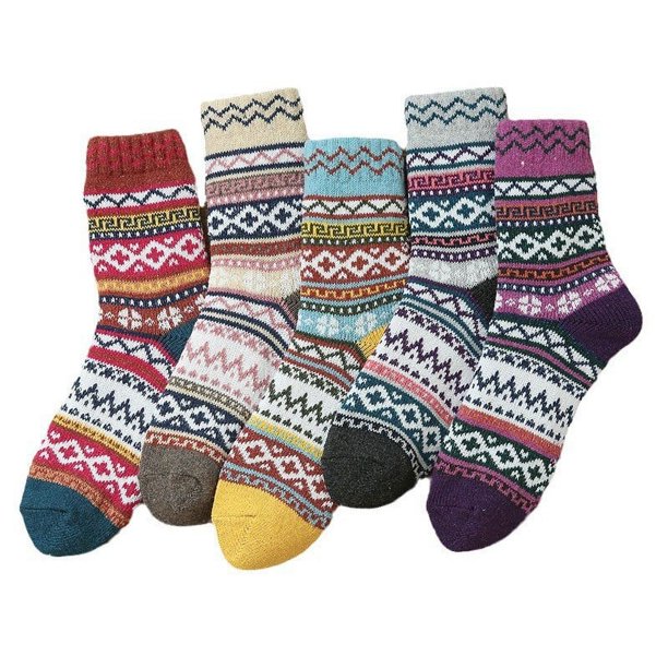 pares de calcetines de lana, calcetines térmicos para mujer, calcetines cálidos de invierno para mujer, calcetines de punto gruesos, calcetines de invierno para mujer, coloridos, cómodos y transp