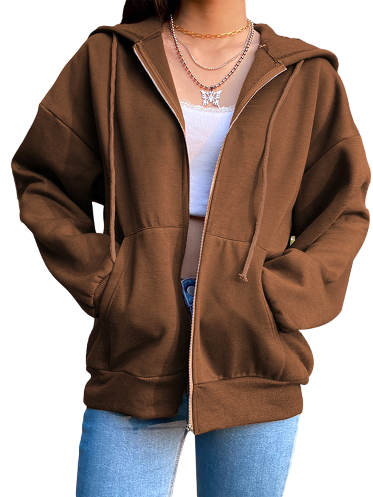 Plus Winter Women Zipper Hoodie Long Sweater Hooded Jacket Sweatshirt Coat S-4XL 