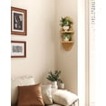 thumbnail image 6 of Bamworld Natural Plant Wall Shelf, Mid Century Modern Decor Hanging Plant stand, 2-Tier Wooden Floating Shelves for Home, Bathroom Bedroom Living Room, 6 of 6