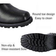 Dream Apparel Mens Motorcycle Leather Boots Biker Boots Riding Boots Black Waterproof