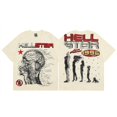 thumbnail image 1 of Nuevo Hell Star, marca urbana de moda, versátil, manga corta, cuello redondo, suelto y delgado para hombres y mujeres106 albaricoque, 1 of 5