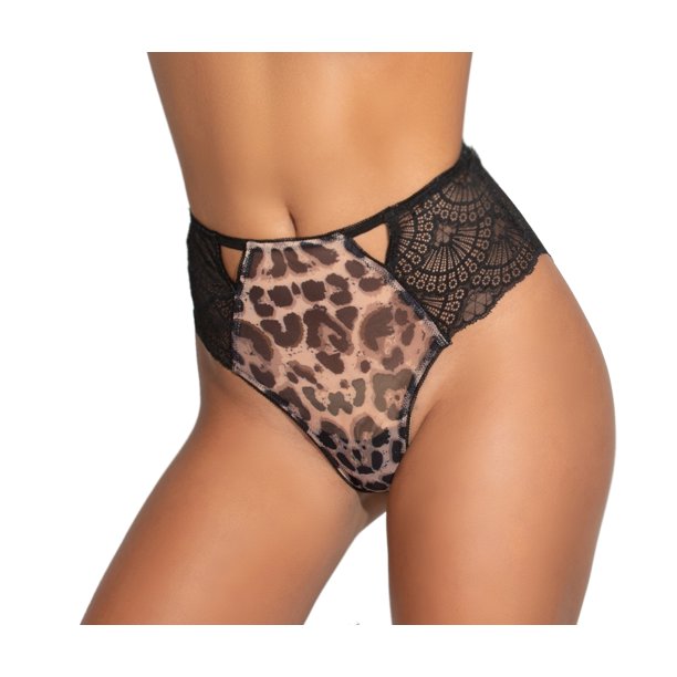 Lacy Line Sexy Leopard And Lace High Waist Cheeky Panties