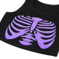 thumbnail image 4 of Women‘s Rib Knit Sleeveless Skeleton Print Crop Tan Tops, 4 of 6
