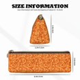thumbnail image 4 of Xecao Orange Glitter Print Leather Pencil Case -Stationery Bag Pen Holder for Work & Office, 4 of 5